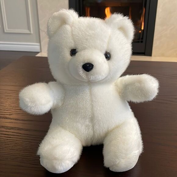 Classic Gund Style Beautiful Teddy Bear in White Excellent Used Condition 9” - Picture 1 of 7